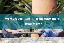 广州市侦探公司：标题：一句话挽回出轨的前任，爱情能否重生？