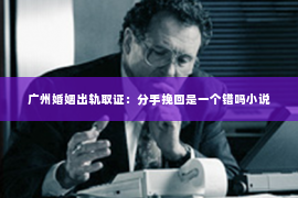 广州婚姻出轨取证：分手挽回是一个错吗小说