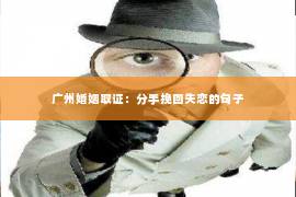 广州婚姻取证：分手挽回失恋的句子