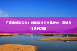广州市侦探公司：四句话挽回出轨老公：真诚与行动的力量