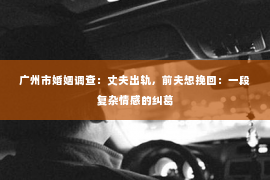 广州市婚姻调查：丈夫出轨，前夫想挽回：一段复杂情感的纠葛