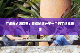 广州市婚姻调查：情侣吵架分手一个月了还能挽回
