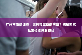 广州市婚姻调查：哪有私家侦探南京？揭秘南京私家侦探行业现状