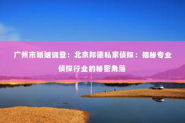 广州市婚姻调查：北京邦德私家侦探：揭秘专业侦探行业的秘密角落