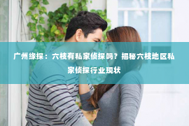 广州缘探：六枝有私家侦探吗？揭秘六枝地区私家侦探行业现状