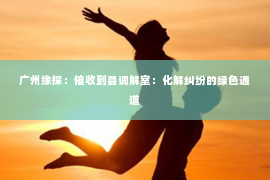 广州缘探：催收到县调解室：化解纠纷的绿色通道