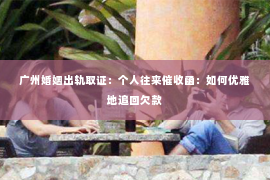 广州婚姻出轨取证：个人往来催收函：如何优雅地追回欠款