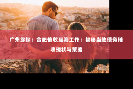 广州缘探：合肥催收瑶海工作：揭秘当地债务催收现状与策略