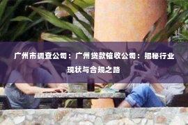 广州市调查公司：广州贷款催收公司：揭秘行业现状与合规之路