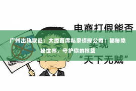 广州出轨取证：太原首席私家侦探公司：揭秘隐秘世界，守护你的权益