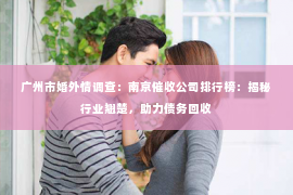 广州市婚外情调查：南京催收公司排行榜：揭秘行业翘楚，助力债务回收