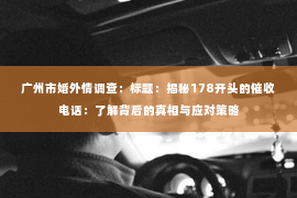 广州市婚外情调查：标题：揭秘178开头的催收电话：了解背后的真相与应对策略