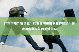 广州市婚外情调查：代偿后明确催收主体信息：保障消费者权益的关键一环