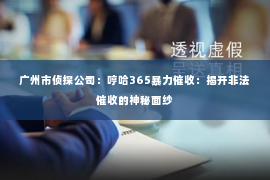 广州市侦探公司：哼哈365暴力催收：揭开非法催收的神秘面纱