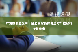 广州市调查公司：合肥私家侦探哪里好？揭秘行业佼佼者