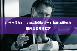 广州市侦探：TVB私家侦探姚宁：揭秘香港影视圈背后的神秘世界