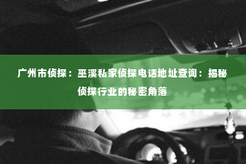 广州市侦探：巫溪私家侦探电话地址查询：揭秘侦探行业的秘密角落